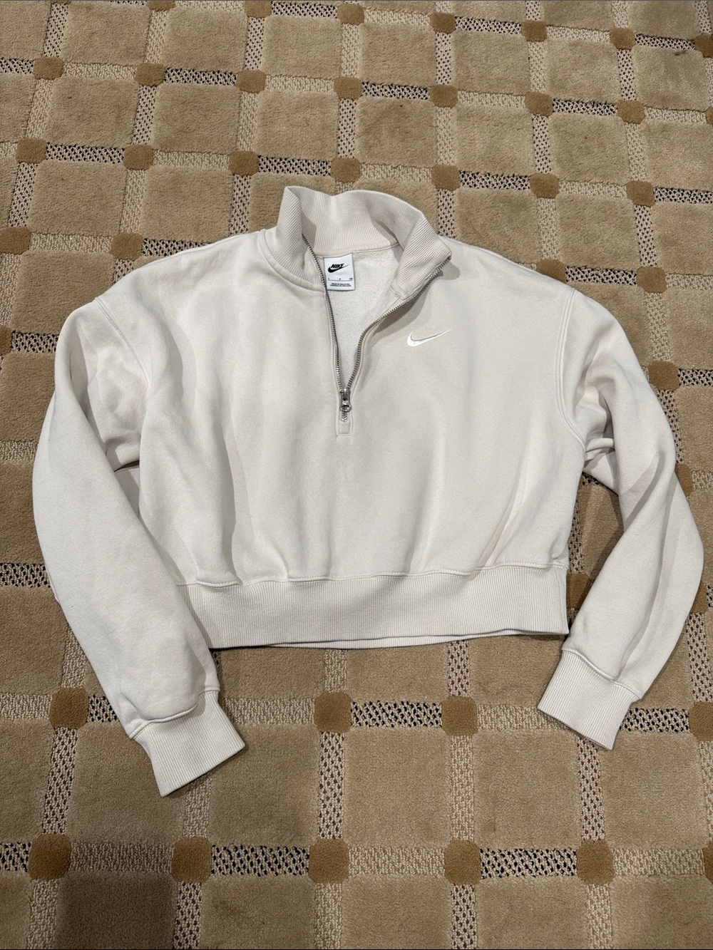 Nike Women's Small Phoenix Fleece Oversized 1/2-Zip Crop Sweatshirt